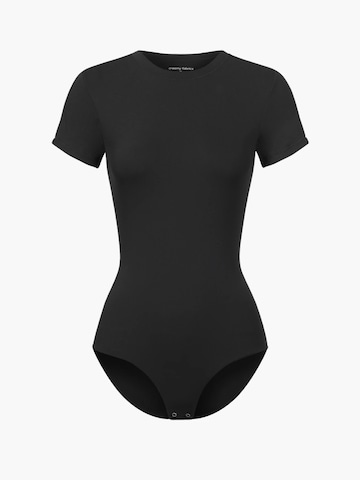 cfab (formerly creamy fabrics) Bodysuit 'Crew Neck T-Shirt Bodysuit' in Black: front