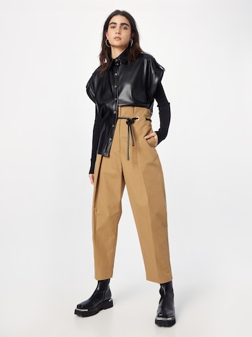 3.1 Phillip Lim Loose fit Pleat-front trousers 'ORIGAMI' in Brown