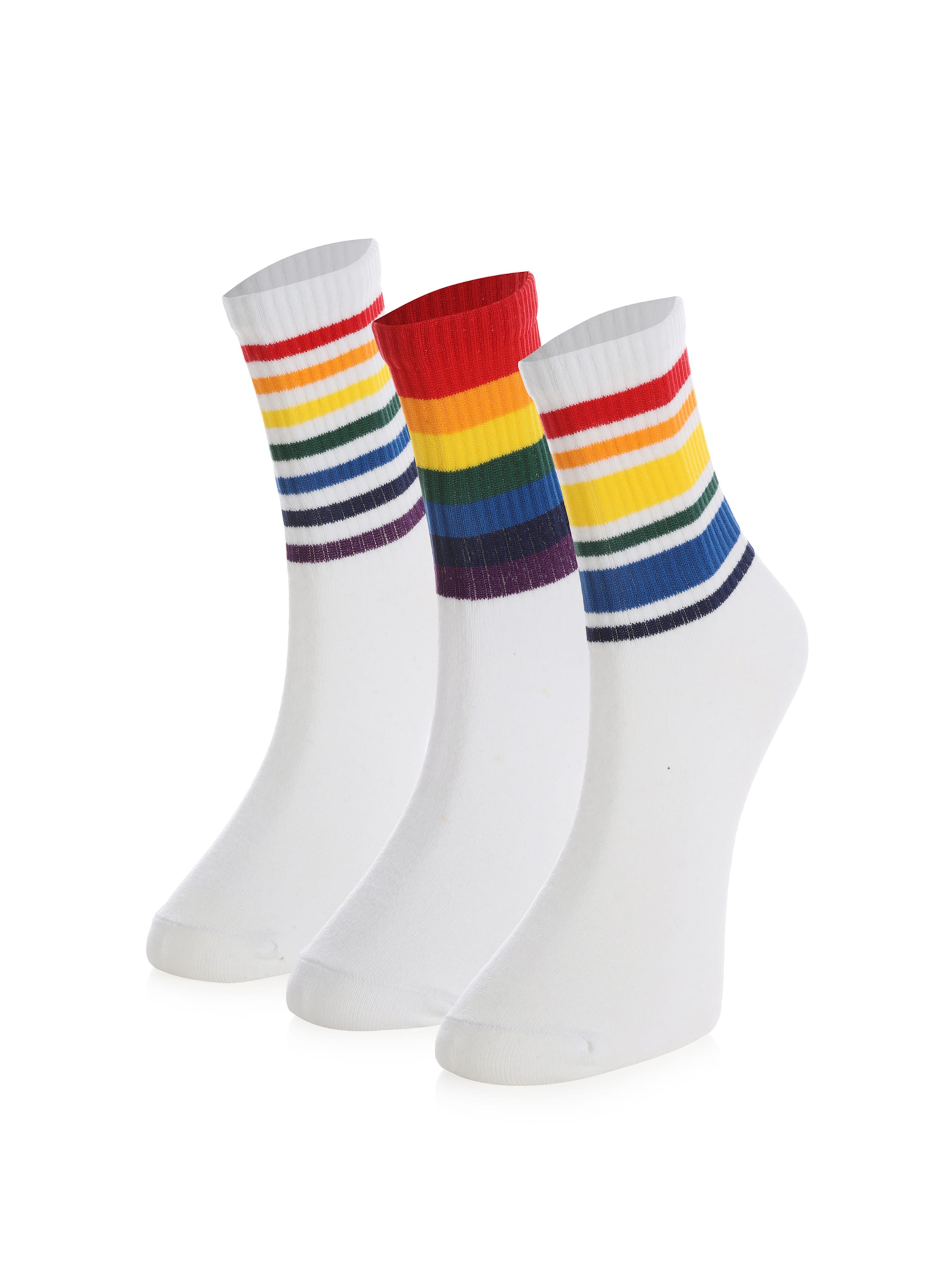 Calzino 'Hochschule' di Crea Socks in bianco: frontale