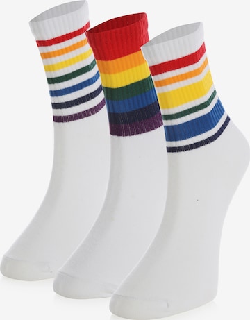 Crea Socks Sockor 'Hochschule' i vit: framsida