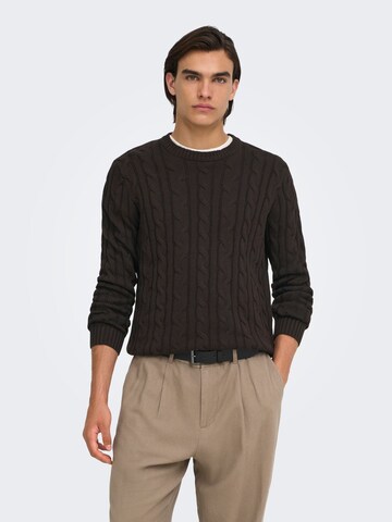 Pullover 'KIM ' di Only & Sons in marrone: frontale