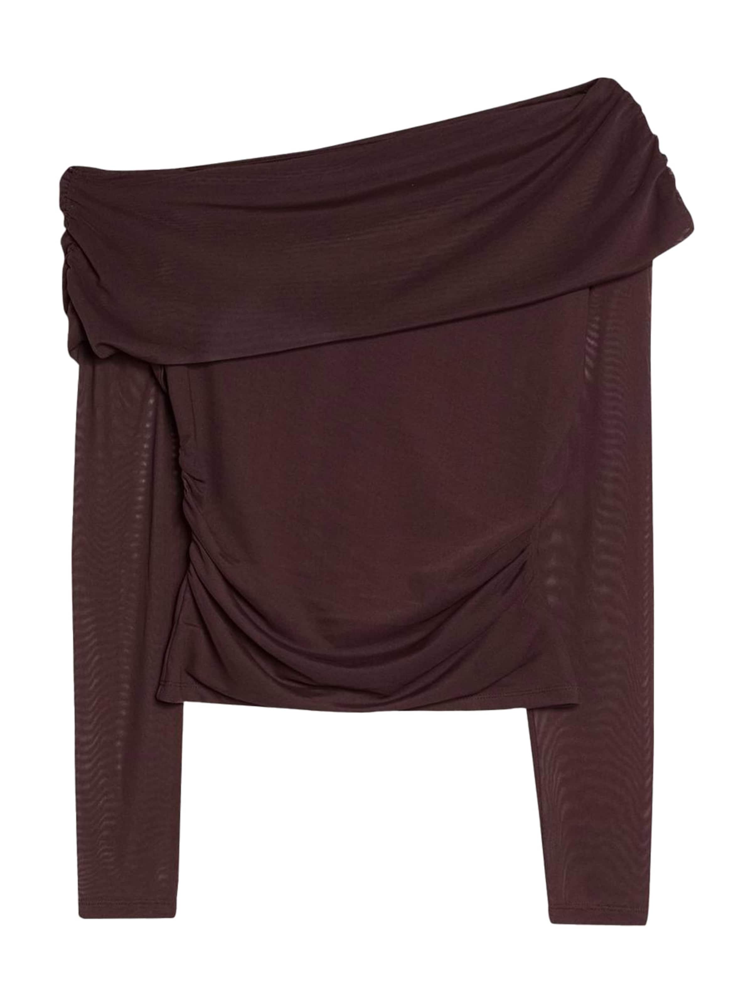 Bershka Tričko – hnědá: přední strana