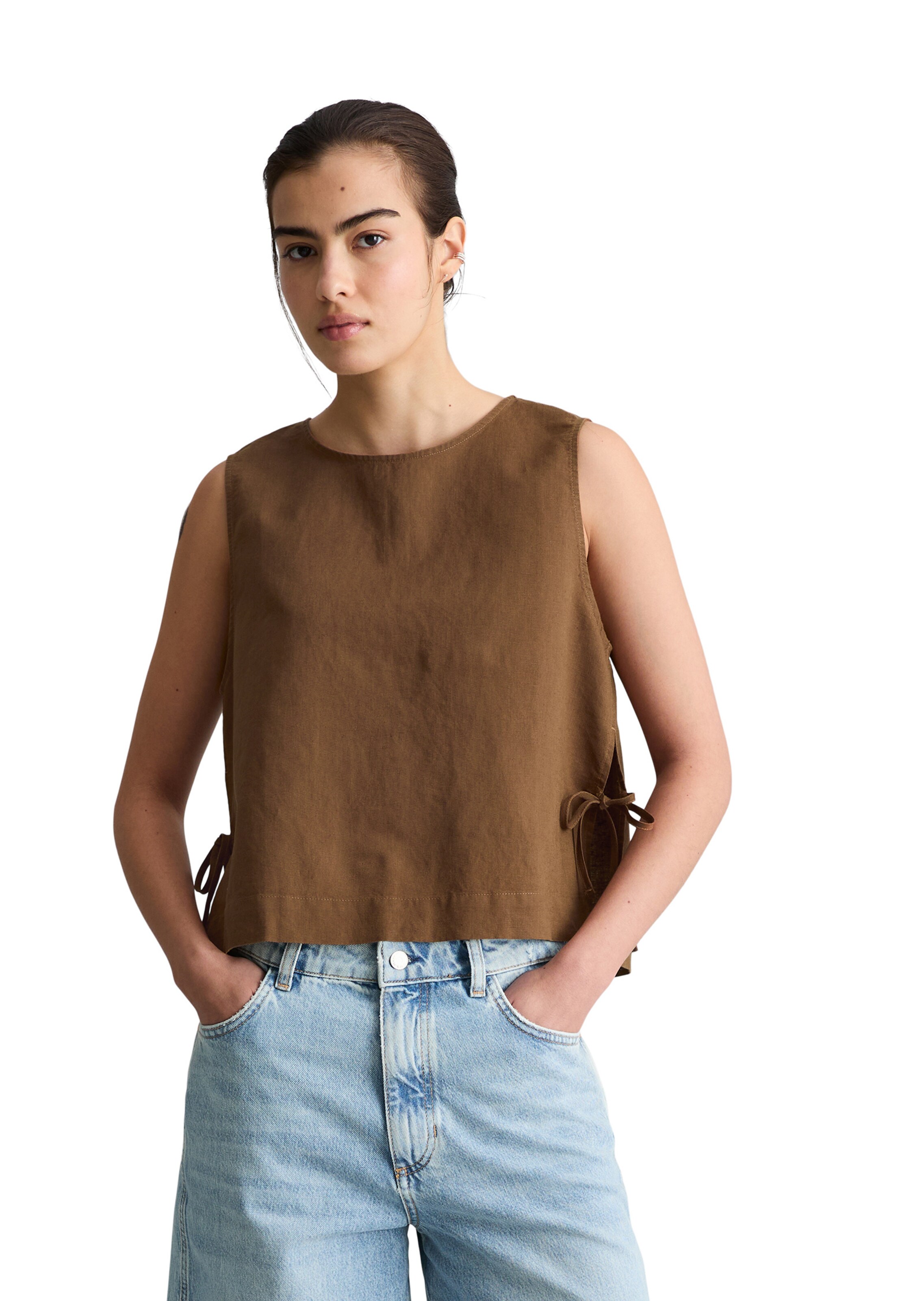Marc O'Polo DENIM Bluse in Braun: Vorderseite