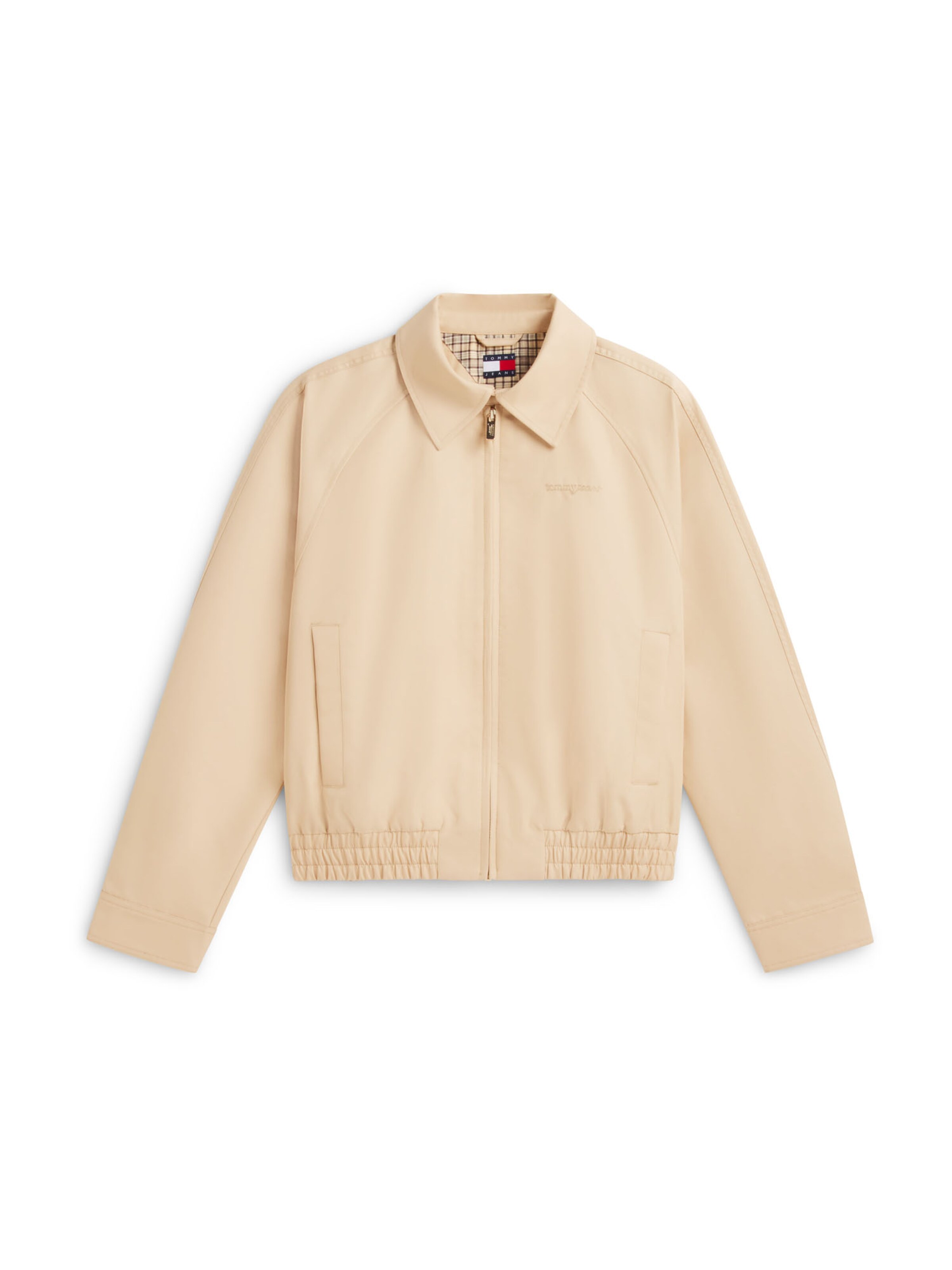 smėlio Tommy Jeans Demisezoninė striukė: priekis