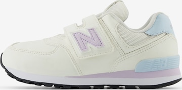 Sneaker '574 HOOK & LOOP' di new balance in bianco: frontale