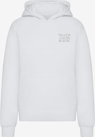 Sweat-shirt 'Never Look Back' Miss Tee en blanc : devant