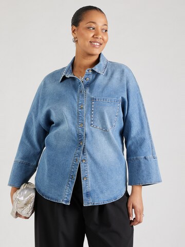 Camicia da donna 'CARGrace' di ONLY Carmakoma in blu: frontale