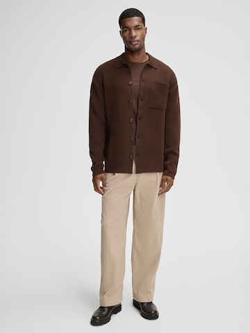 STRELLSON Knit cardigan 'Aiden' in Brown