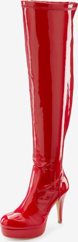 LASCANA Belle Affaire Over the Knee Boots in Red: front