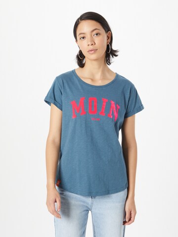 Derbe Koszulka 'Moin' w kolorze niebieski: przód
