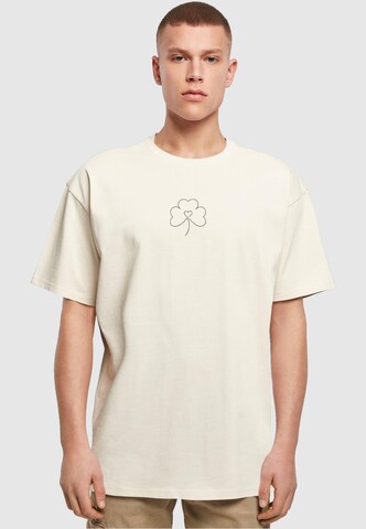 Merchcode Shirt 'Spring - Leaf Clover Flower' in Beige: voorkant