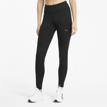 Skinny Pantaloni sport de la PUMA pe negru: față