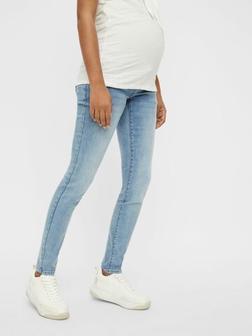 MAMALICIOUS Slimfit Jeans 'PASO' in Blauw: voorkant