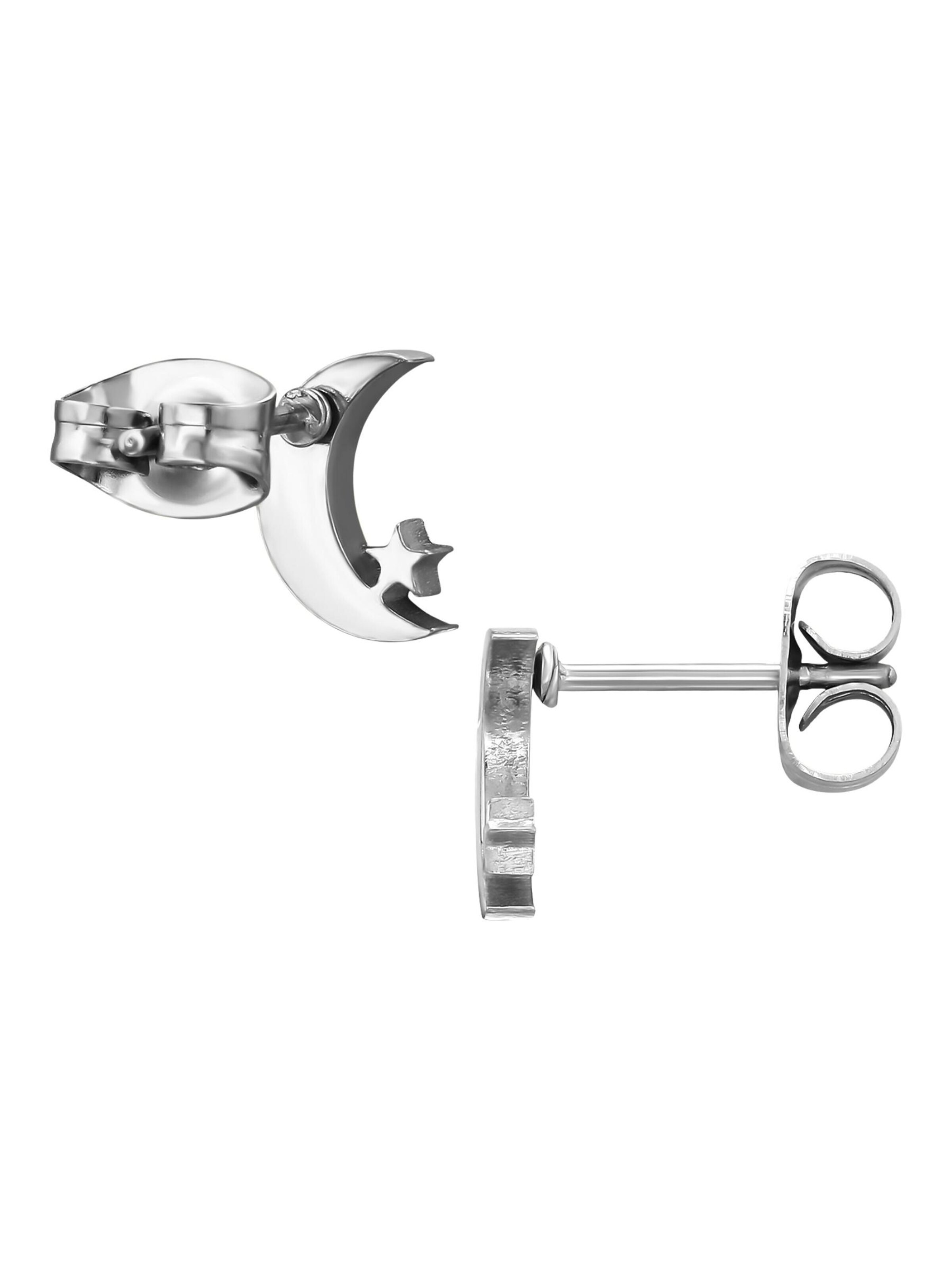 Boucles d'oreilles 'Mond mit Stern' Maxte en argent