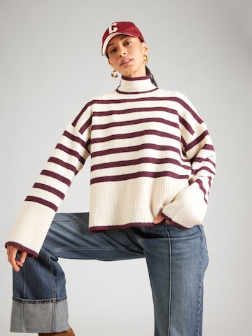 VILA Oversized Sweater 'VILAVINIA' in Beige: front