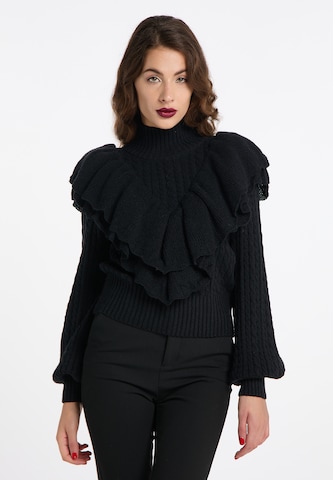 Pull-over 'Tylin' faina en noir : devant