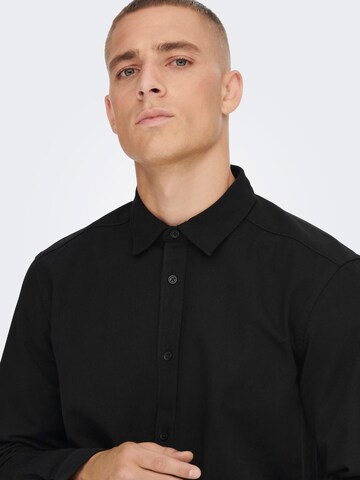 juoda Only & Sons Standartinis modelis Marškiniai 'Wes'