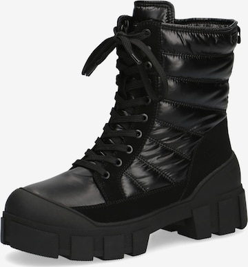 CAPRICE Lace-Up Ankle Boots in Black: front