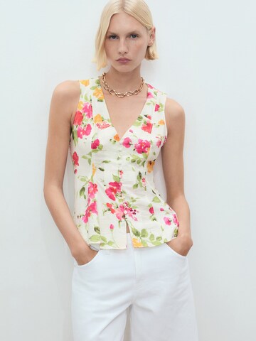 MANGO Bluza 'BOUQUET' | bež barva: sprednja stran