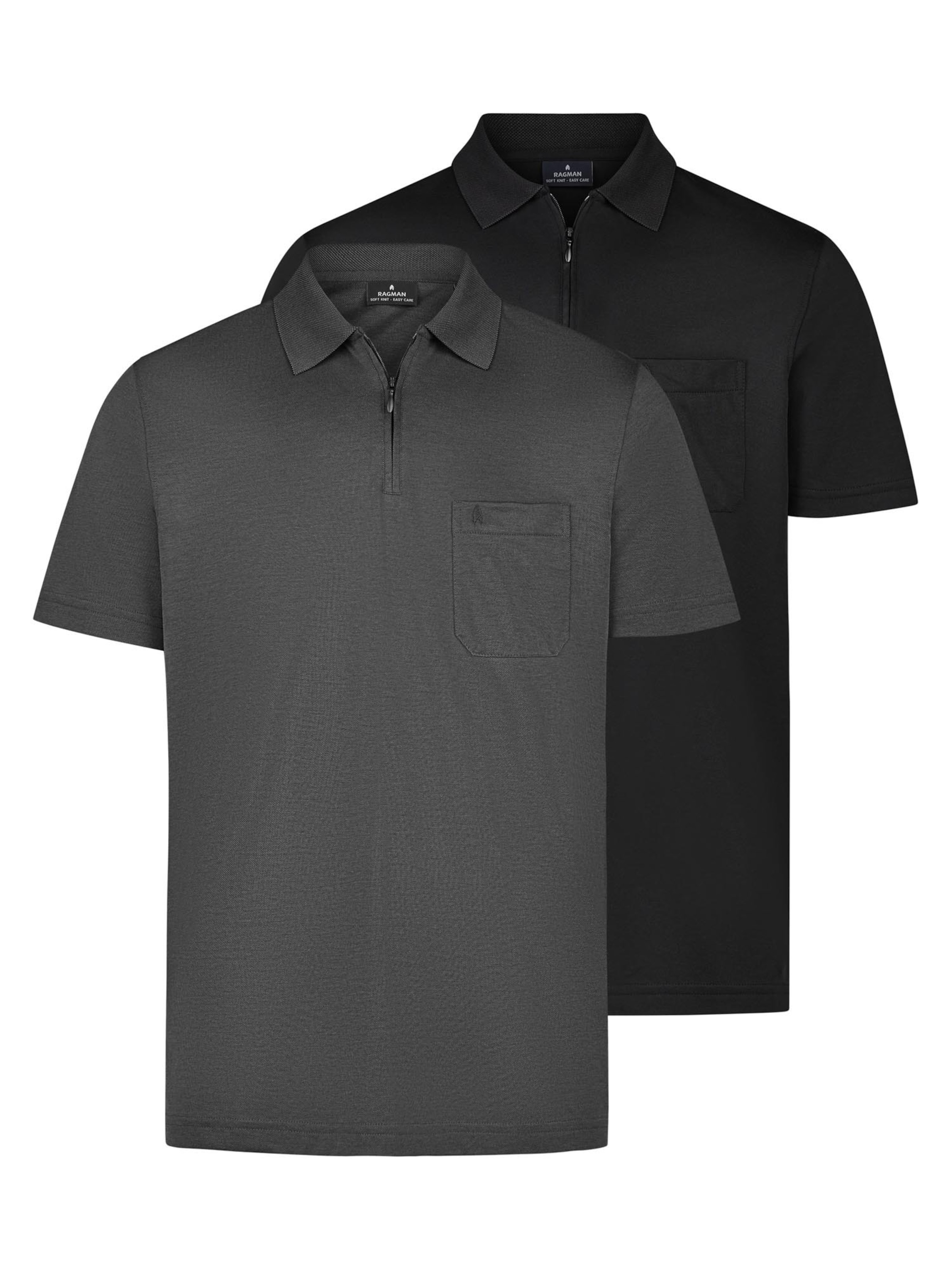 Ragman Shirt 'Basic' in Grijs: voorkant