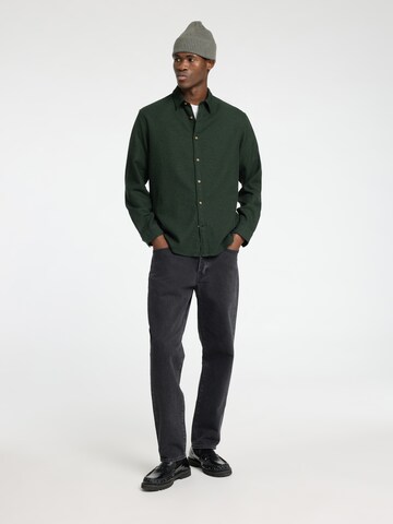 SELECTED HOMME Regular fit Button Up Shirt 'SLHOwen' in Green