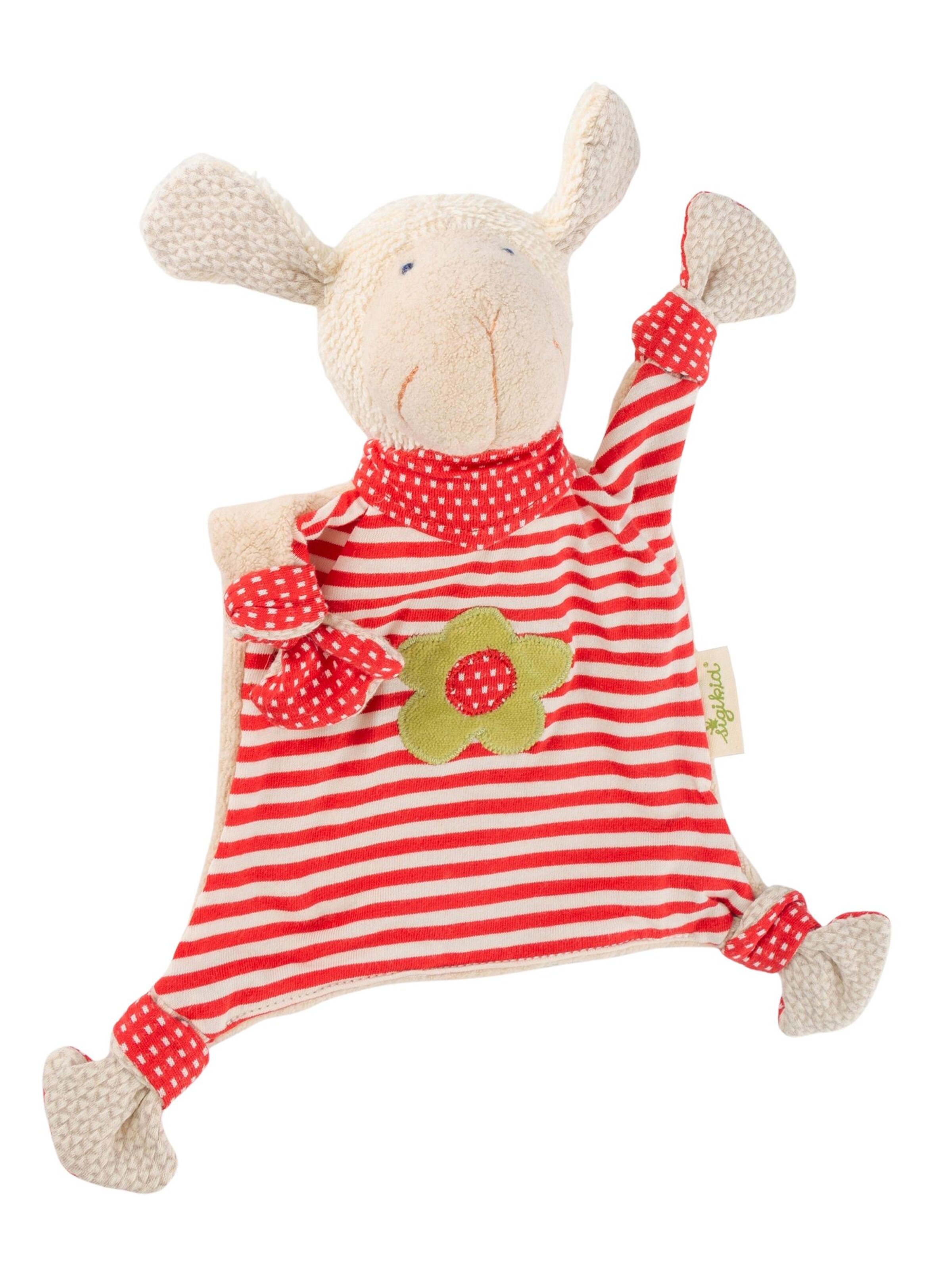 SIGIKID Kuscheltiere 'Schnuffeltuch Natural Stripes Green Collection'‌‌ in Rot: Vorderseite