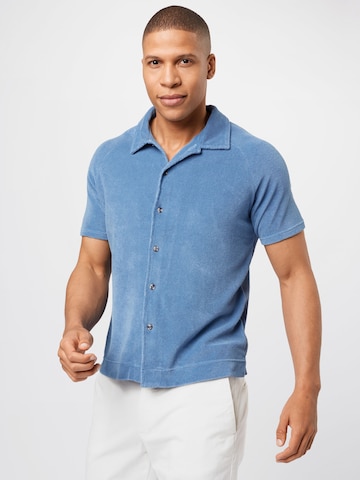 Oscar Jacobson Regular fit Button Up Shirt 'ALBIN' in Blue: front