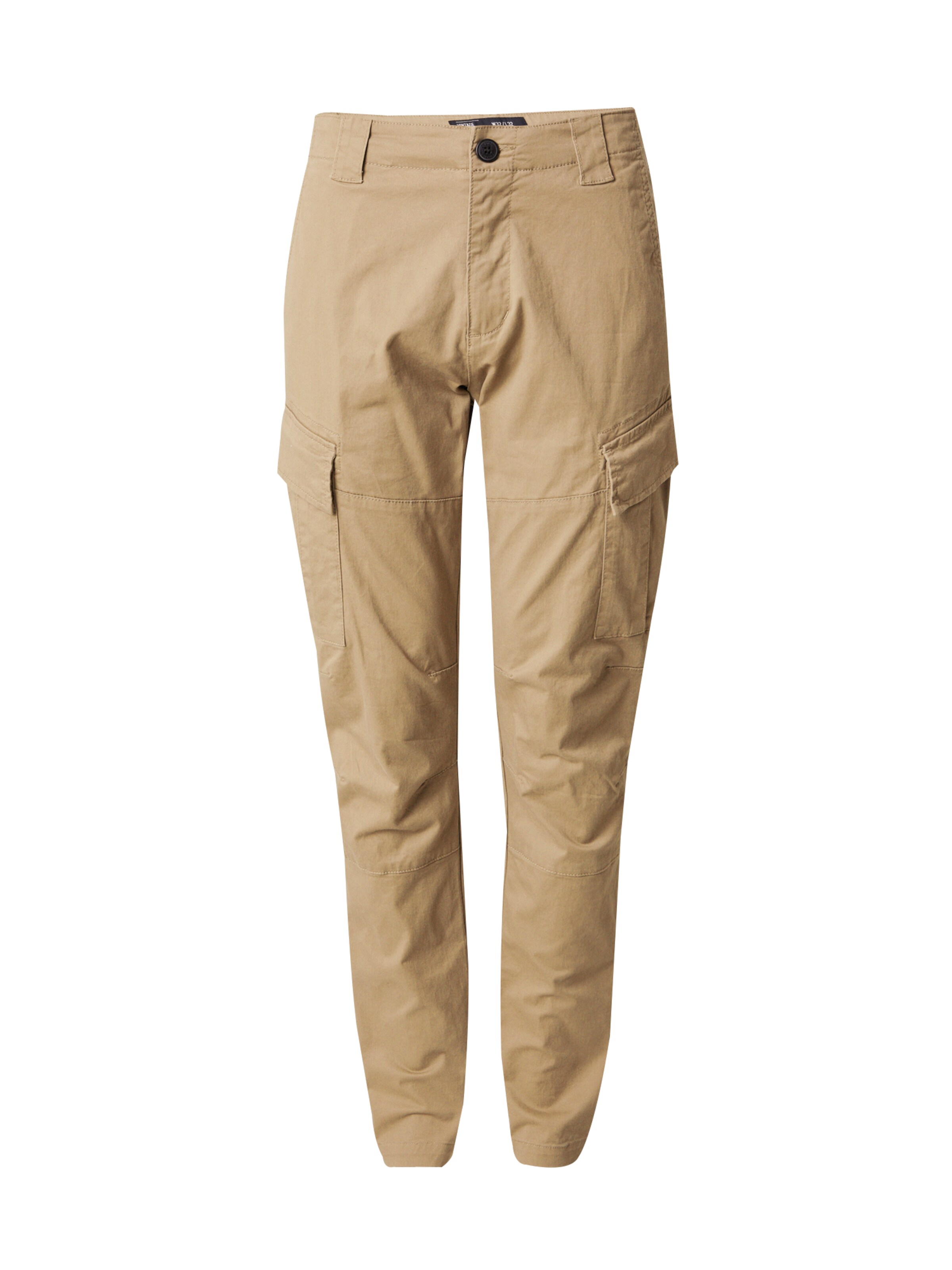 Vintage Industries Alt kitsenev Klapptaskutega püksid 'Ferron', värv roheline: eest vaates