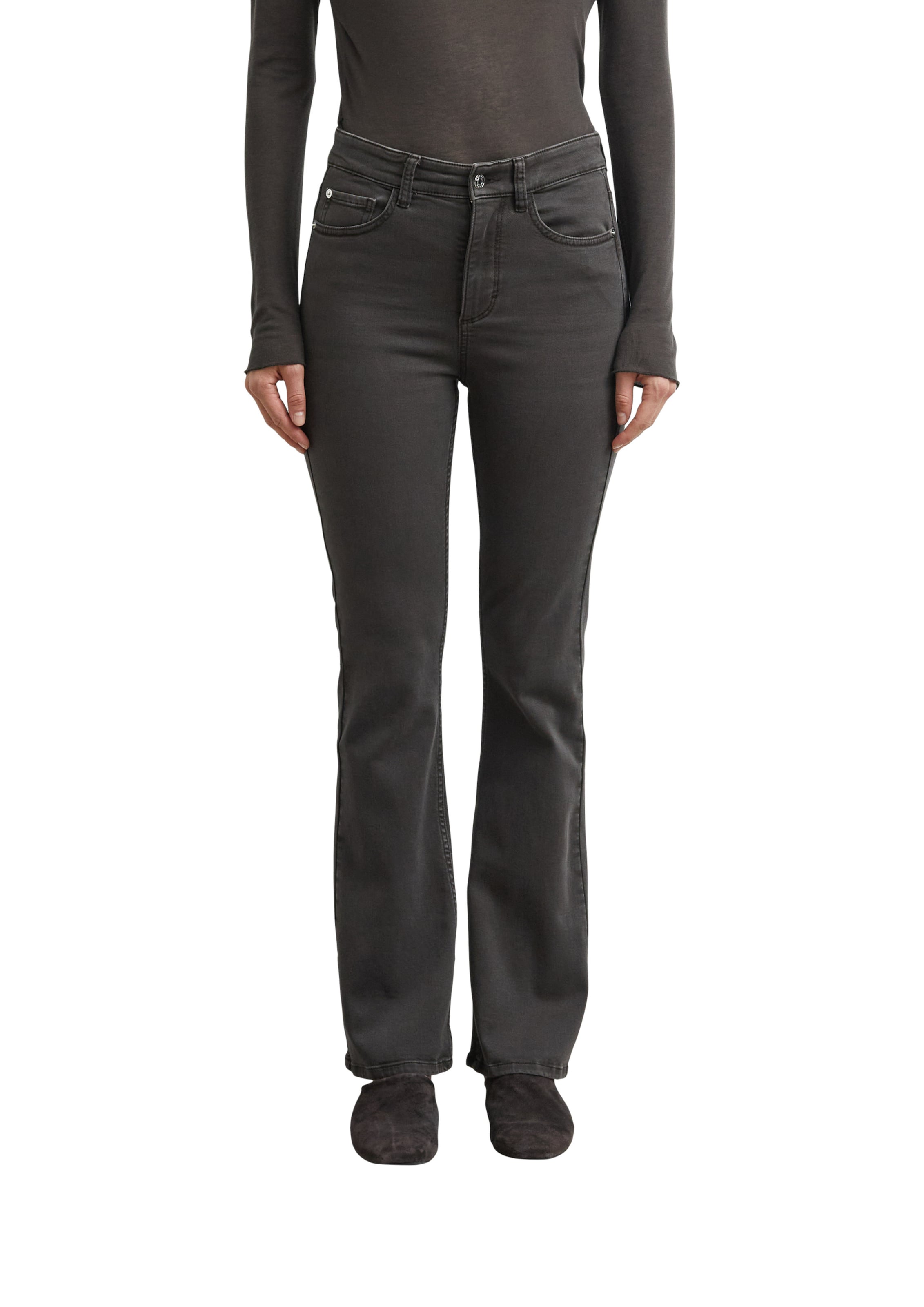 COMMA Flared Jeans 'Emma' in Braun: Vorderseite