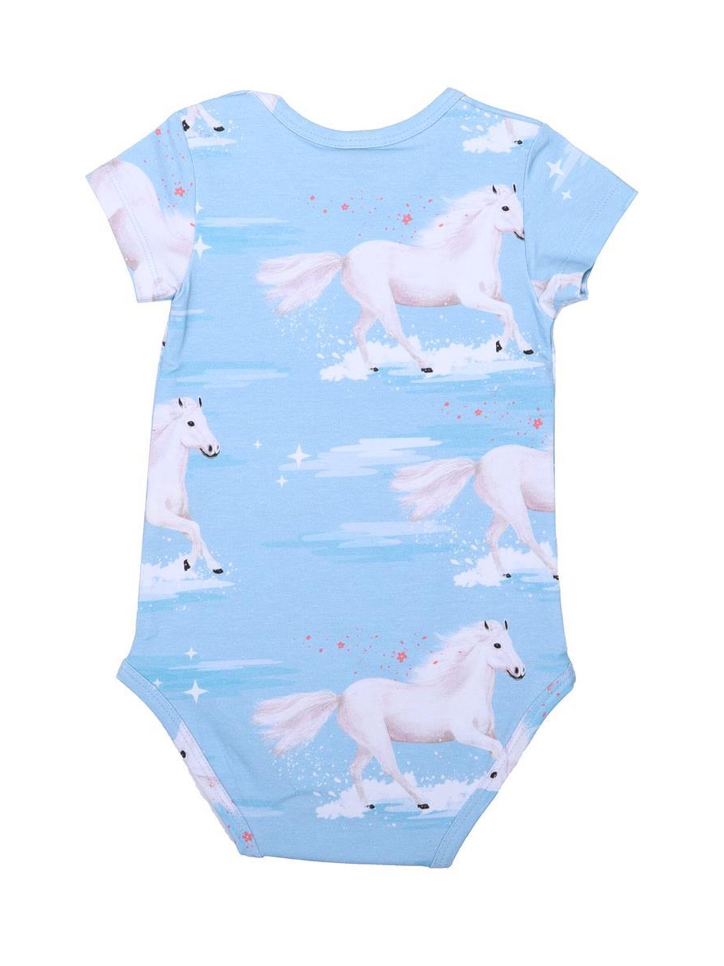 Walkiddy Strampler/Body 'White Horses'‌‌‌‌‌‌‌‌‌ in Blau