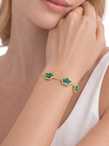 Pure Schmuck Bracelet 'Clover Green' in Gold: front
