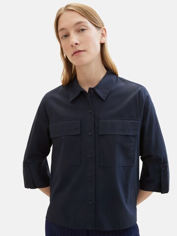 TOM TAILOR Bluse in Blau