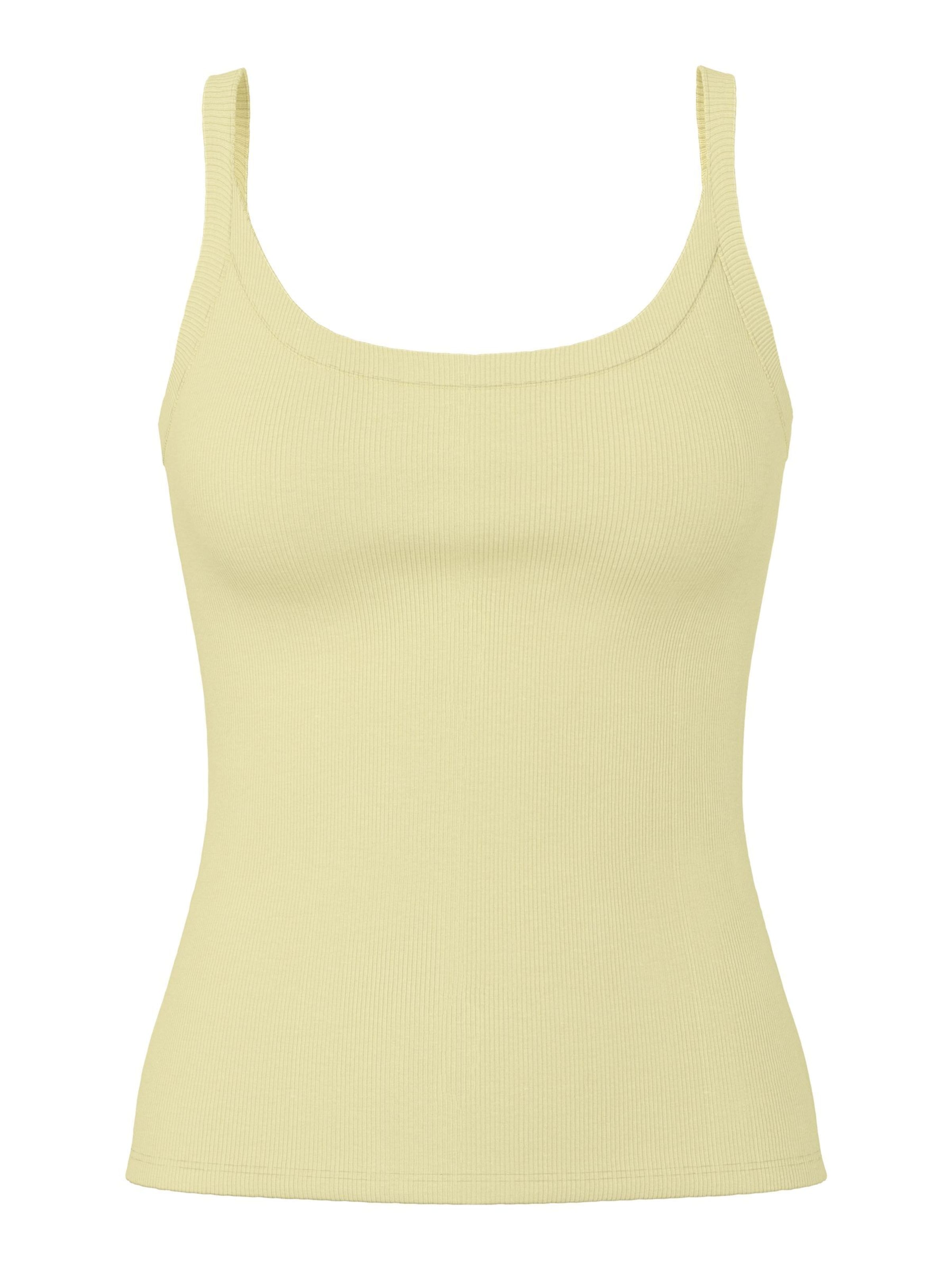 PIECES Top 'PCMay' in Geel: voorkant