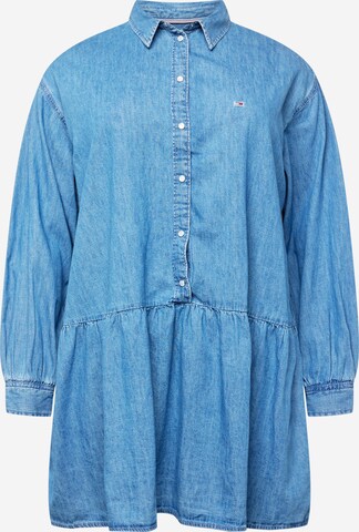 Tommy Jeans Curve Blousejurk 'CHAMBRAY' in Blauw: voorkant