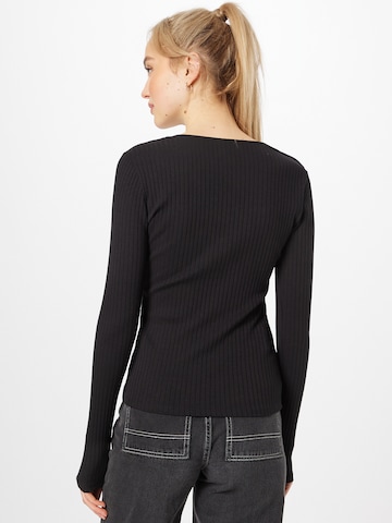 Gina Tricot Knit Cardigan in Black