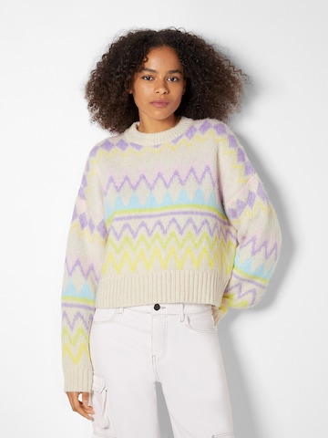 Bershka Sweter w kolorze beżowy: przód