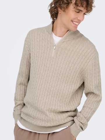 Only & Sons Pullover 'ONSLoui' i beige