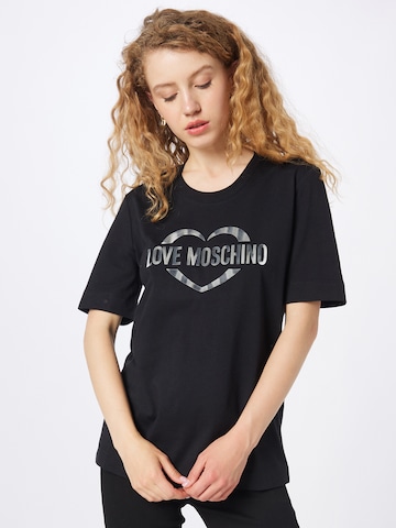 T-shirt Love Moschino en noir : devant