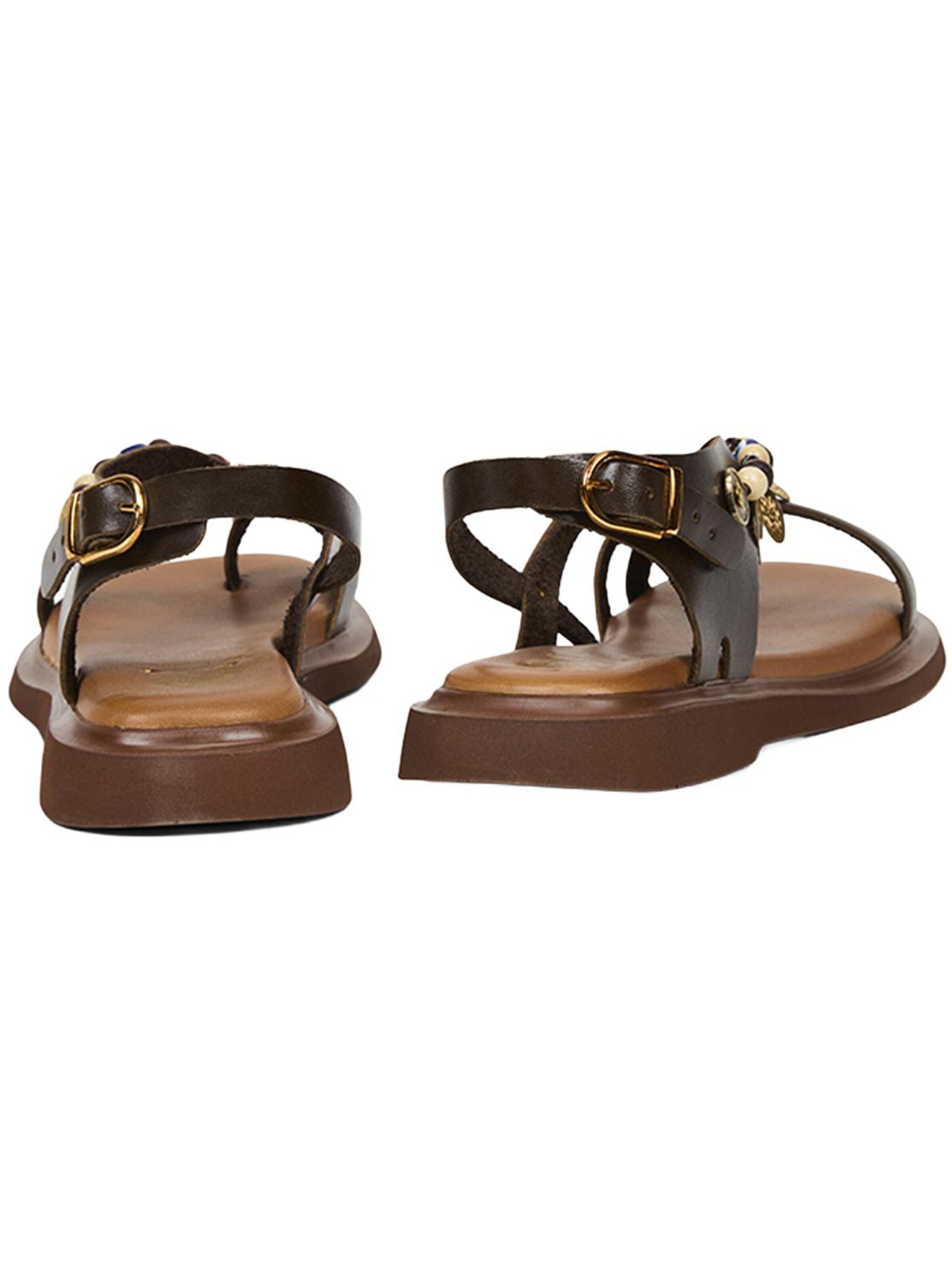 Desa Sandals 'Zehenstegsandalen' in Brown