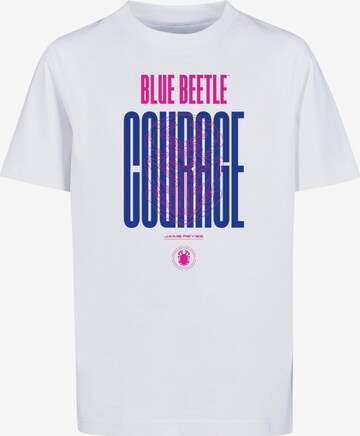 ABSOLUTE CULT Shirt 'Blue Beetle - Courage' in Wit: voorkant