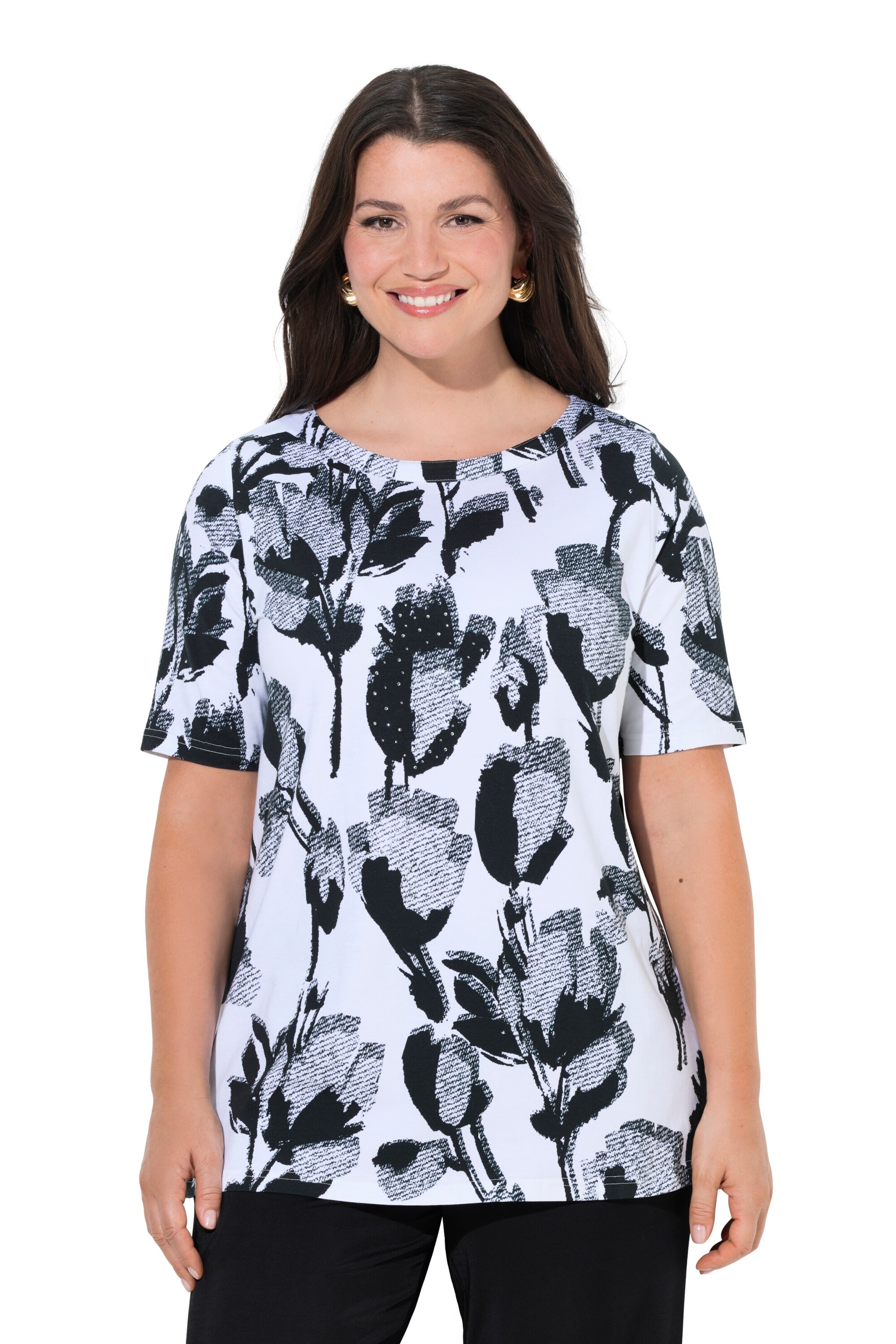 Ulla Popken Shirt in Zwart: voorkant