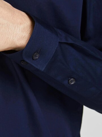 JACK & JONES Slim fit Button Up Shirt '12201905' in Blue