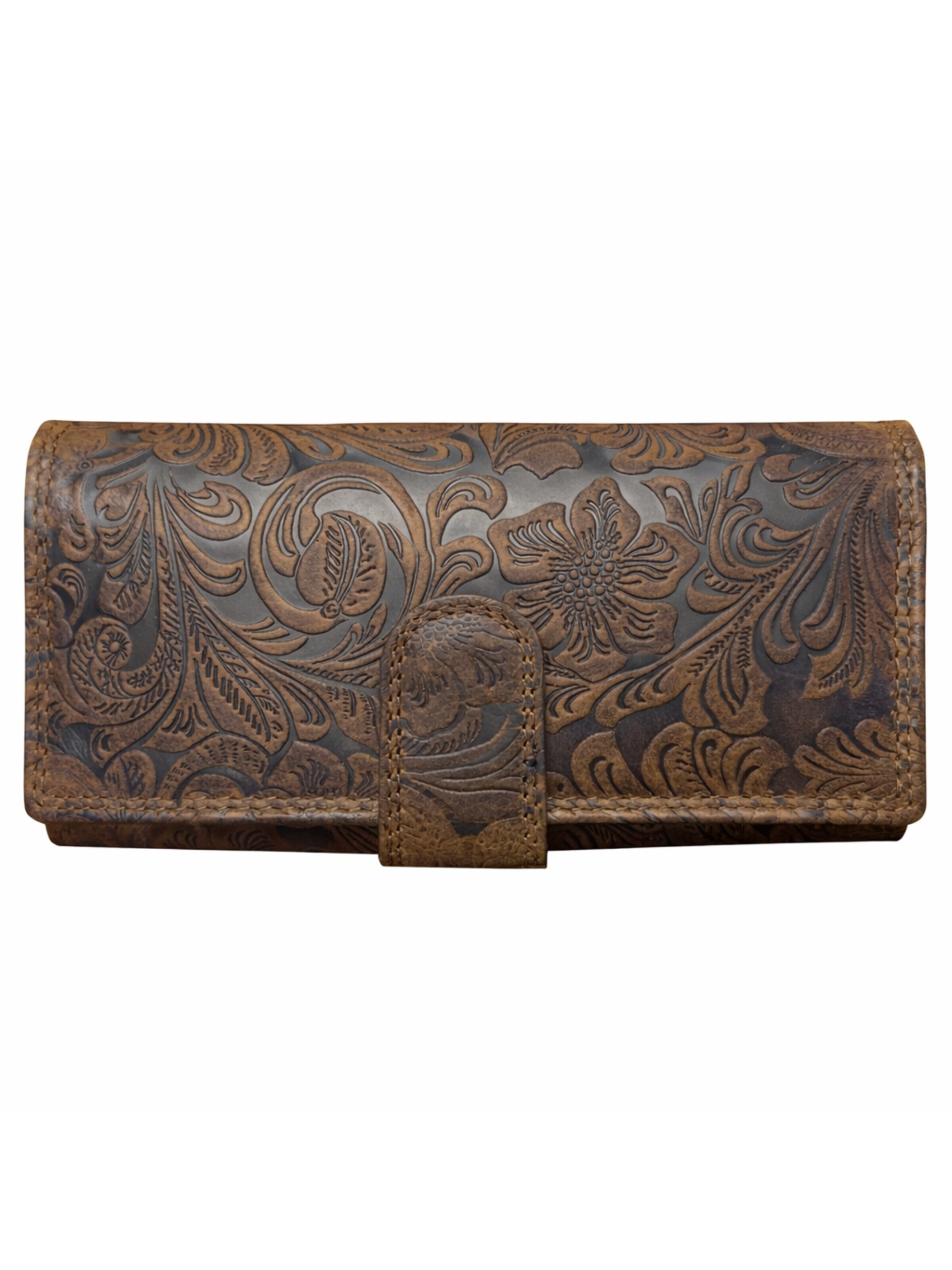 Ella Eisvogel Wallet in Brown: front