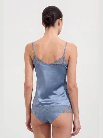 Maglietta intima 'Top Canotta Donna con Pizzo - Effetto Raso Tinta Unita' di Ciocca in blu