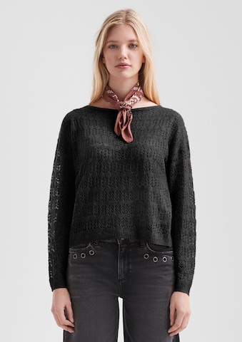 Pull-over QS en noir : devant