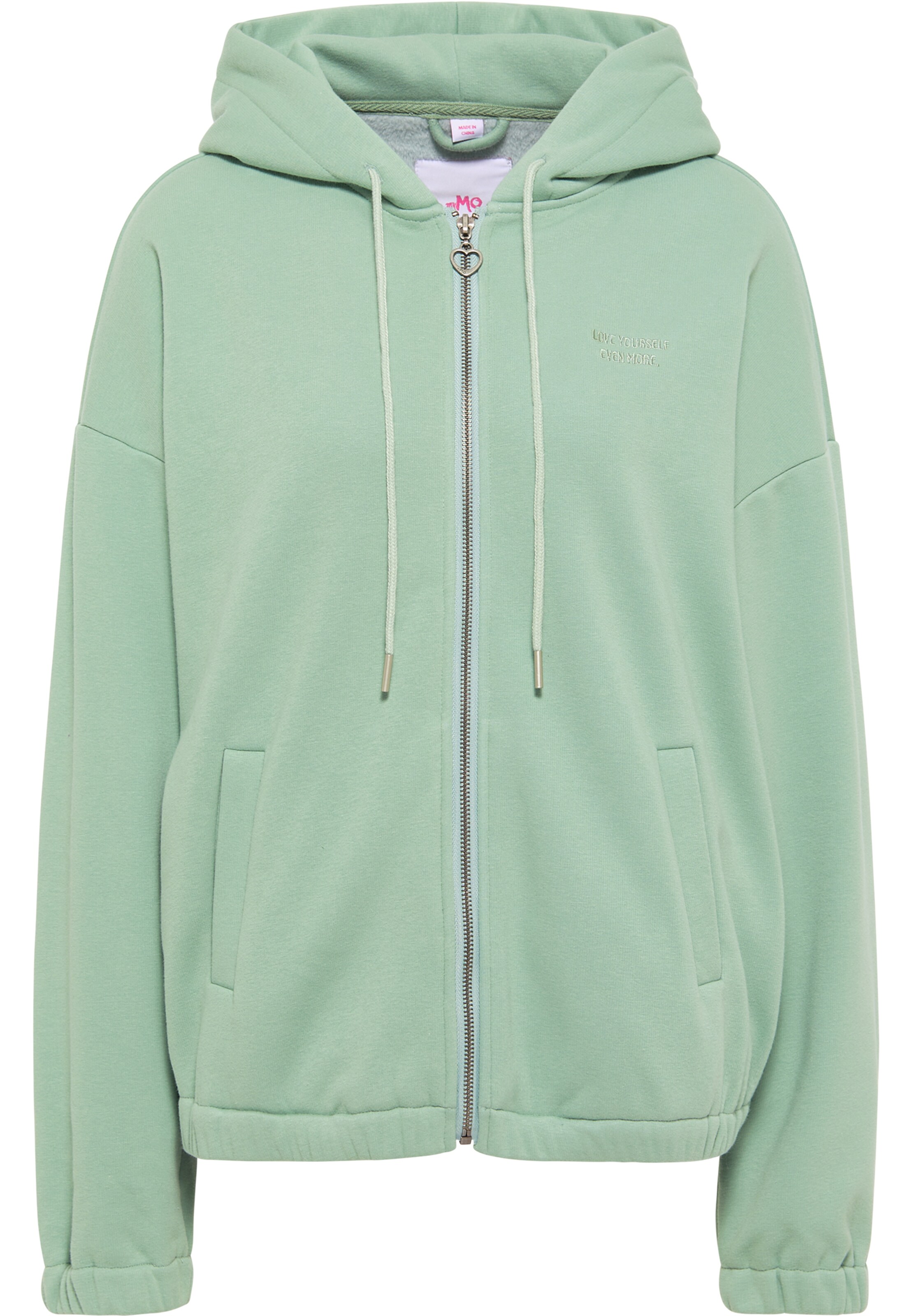 MYMO Tepláková bunda - Zelená: predná strana