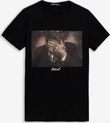 OVER STREET - Camiseta 'Camiseta negra old man prayer beads slim fit tee' en negro: frente