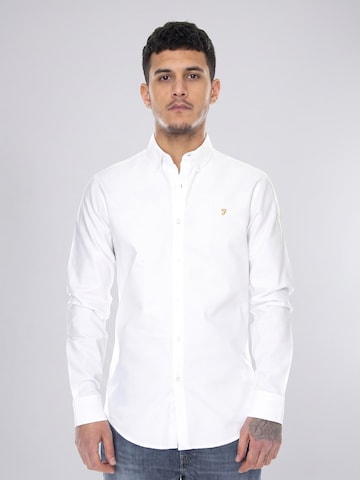 FARAH Comfort Fit Hemd 'Brewer LS BD Shirt White'‌‌‌‌‌‌‌‌‌ in Weiß: Vorderseite