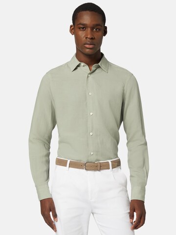 Boggi Milano Regular fit Button Up Shirt in Green: front