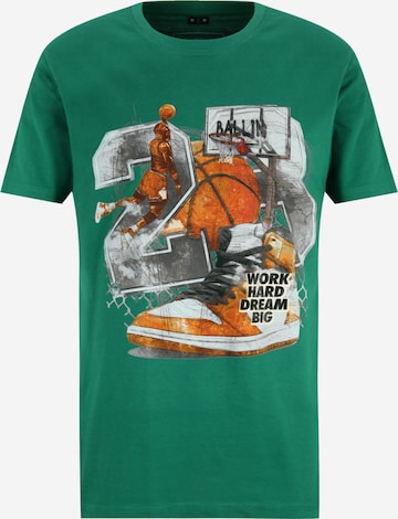 Mister Tee Shirt 'Ballin' in Groen: voorkant